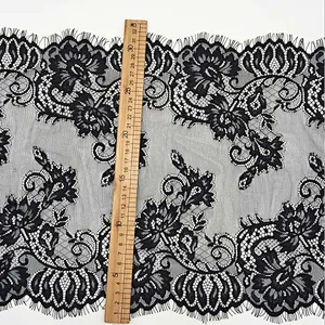 Fashion hot sale 32*300cm 100%  nylon french eyelash lace trim