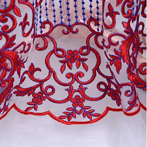 Lemo wholesale 2019 New design african mesh embroidery tulle  lace fabric