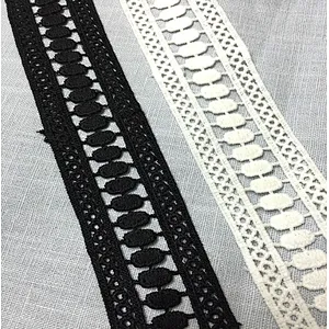 3.8cm milk silk embroidery Water Soluble lace Trimming chemical lace polyester