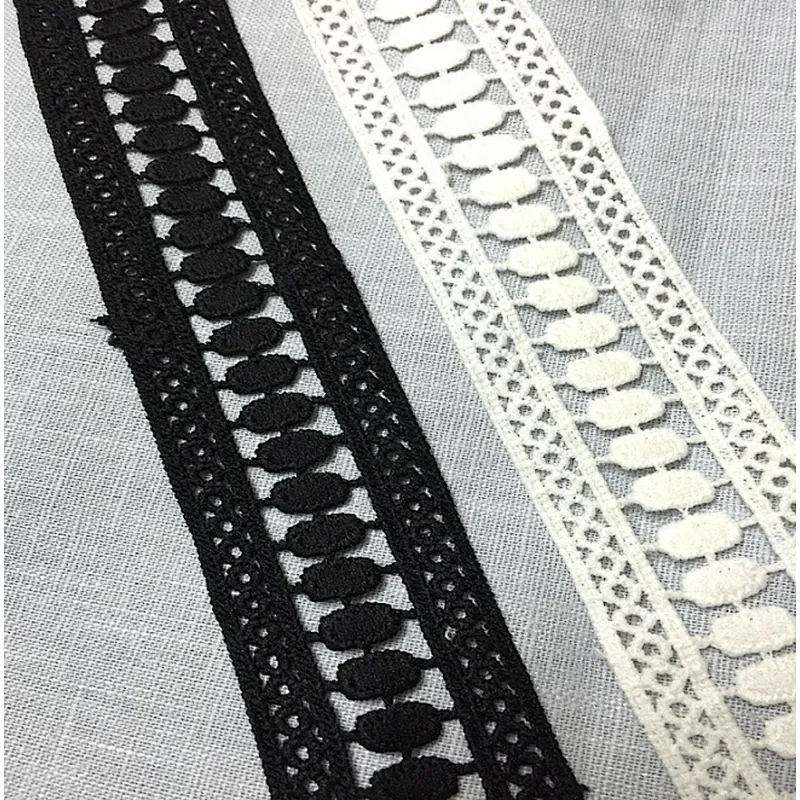3.8cm milk silk embroidery Water Soluble lace Trimming chemical lace polyester