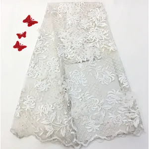 2019 wedding fabrics new beaded multicolor lace fabric beaded embroidery wholesale