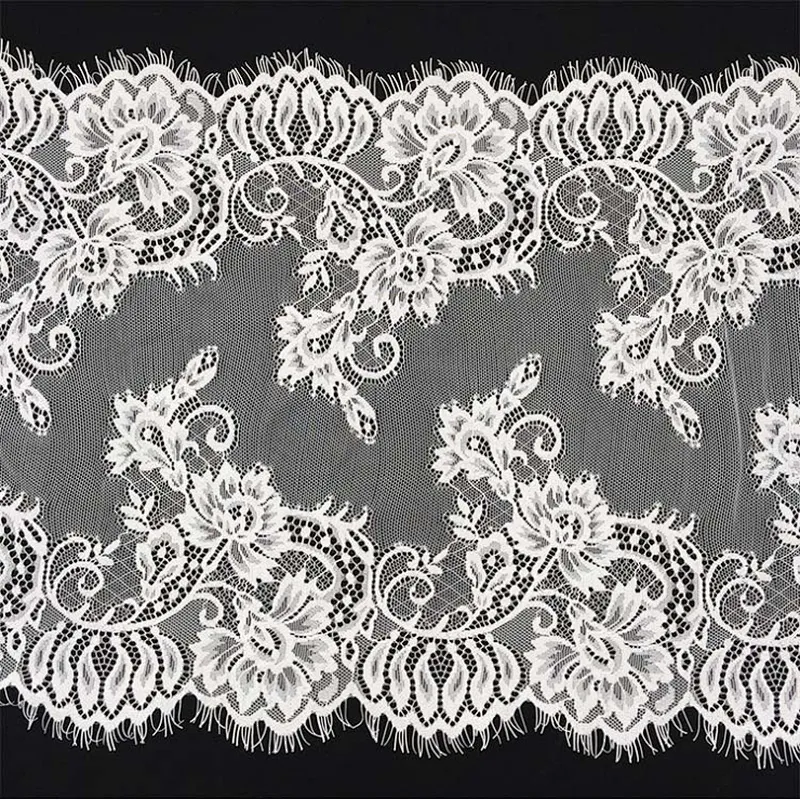 Fashion hot sale 32*300cm 100%  nylon french eyelash lace trim