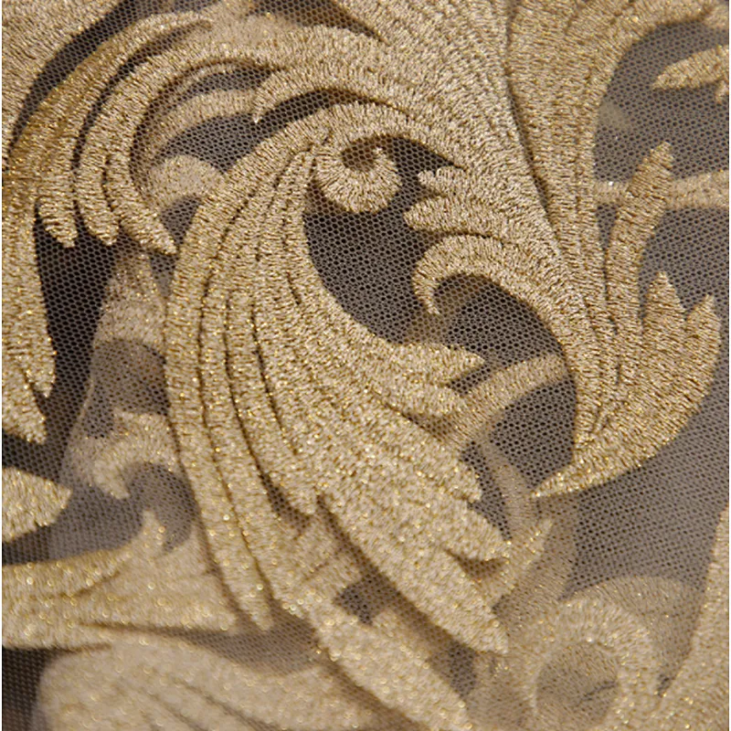 african  mesh Flat embroidery lace dress tulle fabric