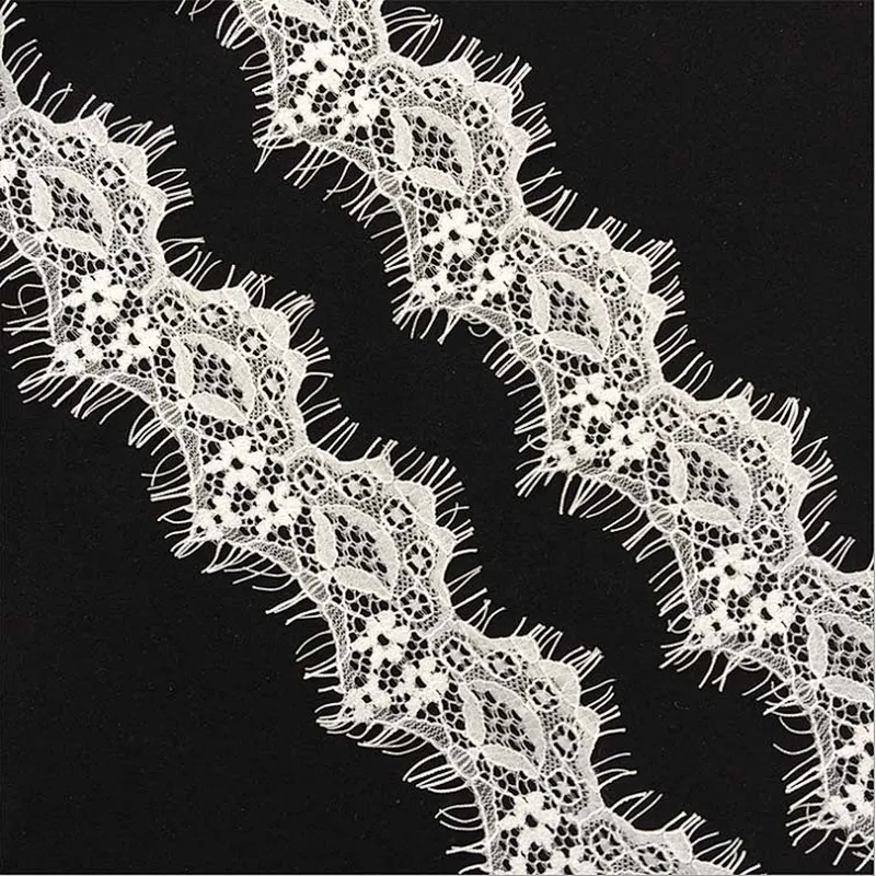 Fashion hot sale 5*300cm 100%  nylon french eyelash lace trim