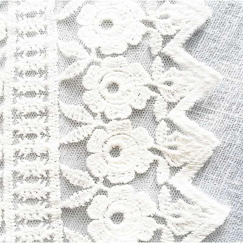 wholesales 100% cotton embroidery lace material for dress