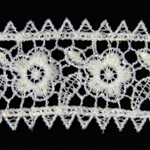 Gentle Flower Pattern 4cm Polyester Embroidery Lace