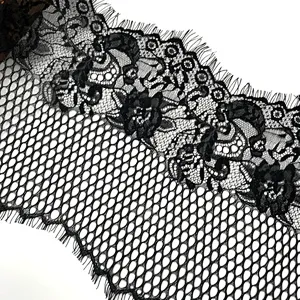 New Design 300*26cm Guipure Eyelash Border French Lace For Bridal Dress