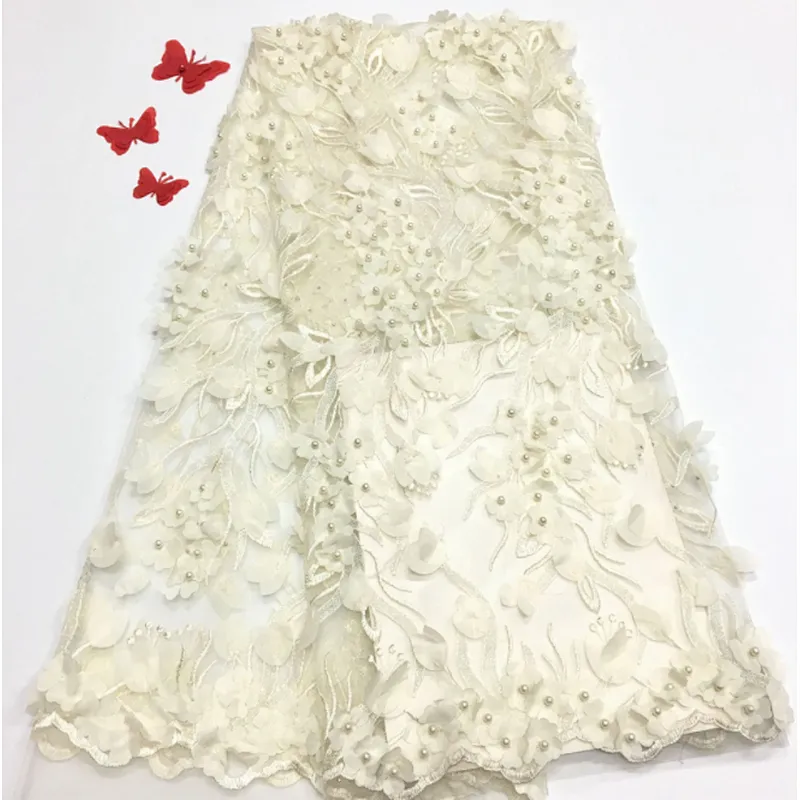 2019 best hot selling embroidery lace fabric beaded polyester embroidered fabric lace