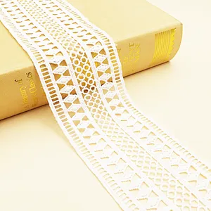 high quality double-side polyester lace fabric embroidery chemical lace african