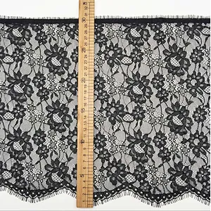 Fashion hot sale 31*300cm 100%  nylon french eyelash lace trim