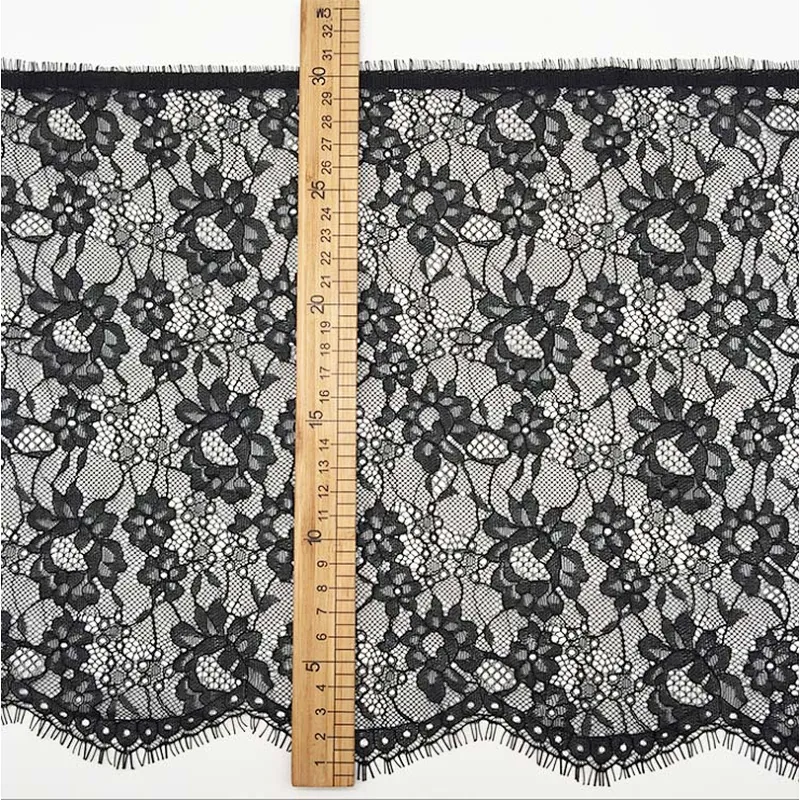 Fashion hot sale 31*300cm 100%  nylon french eyelash lace trim