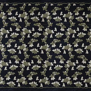 Lemo hot sale flower lace embroidered fabric embroidered lace fabric african net lace fabric
