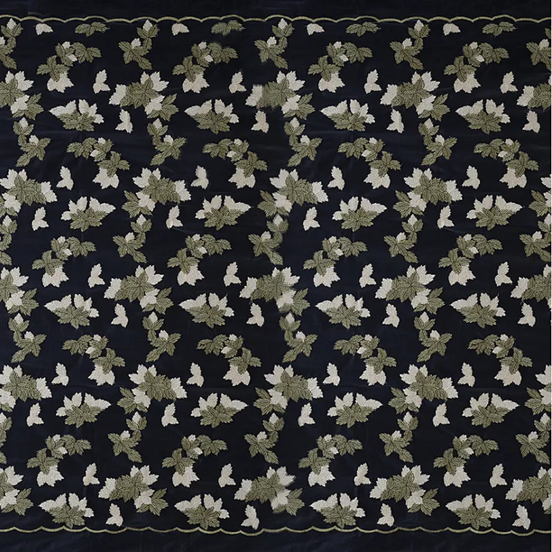 Lemo hot sale flower lace embroidered fabric embroidered lace fabric african net lace fabric