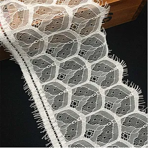 Fashion hot sale 12.5*300cm 100%  nylon french eyelash lace trim