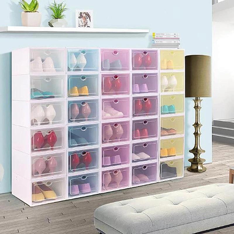 2020 New design Thickened Transparent Shoe Plastic Storage Artifact Clamshell Drawer Type Box