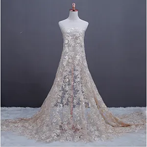 African Lace Fabric Bridal Wedding Beautiful 3D Flowers Lace High Quality nigerian mesh lace fabric