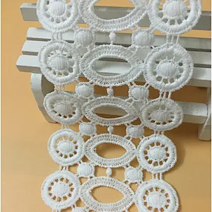 Made in china lace Ribbons fabric embroidery polyester cotton lace trim ribbon