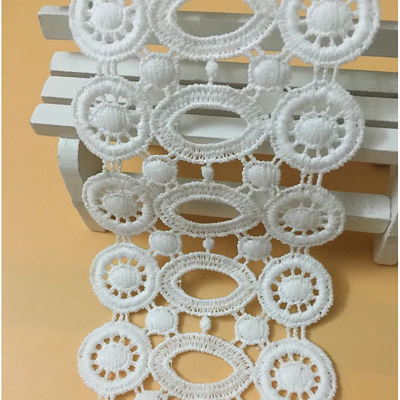 Made in china lace Ribbons fabric embroidery polyester cotton lace trim ribbon