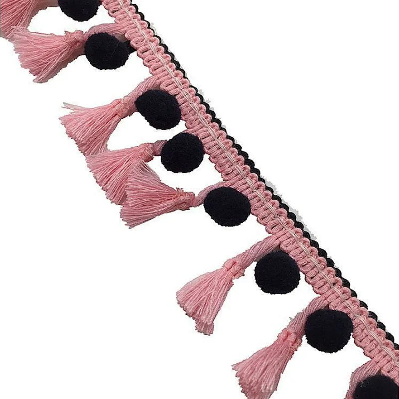 african plush balls color tassel lace trim for dress