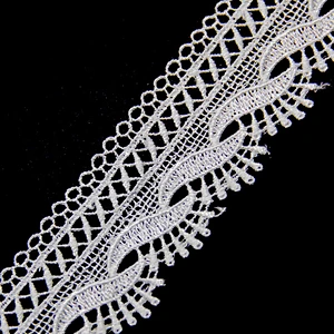 6.3cm  100% Polyester Chemical Embroidery Lace Trim