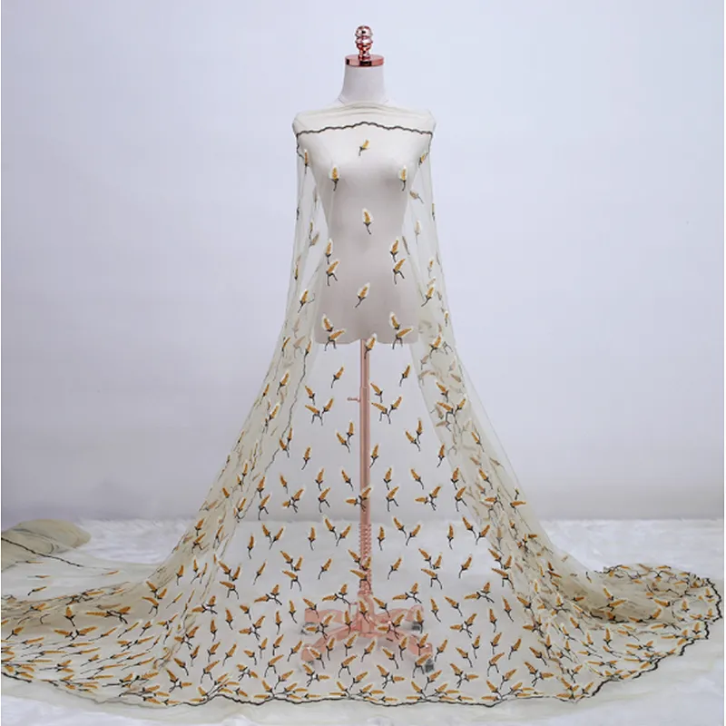 wholesale 2019 New design african mesh embroidery tulle lace fabric