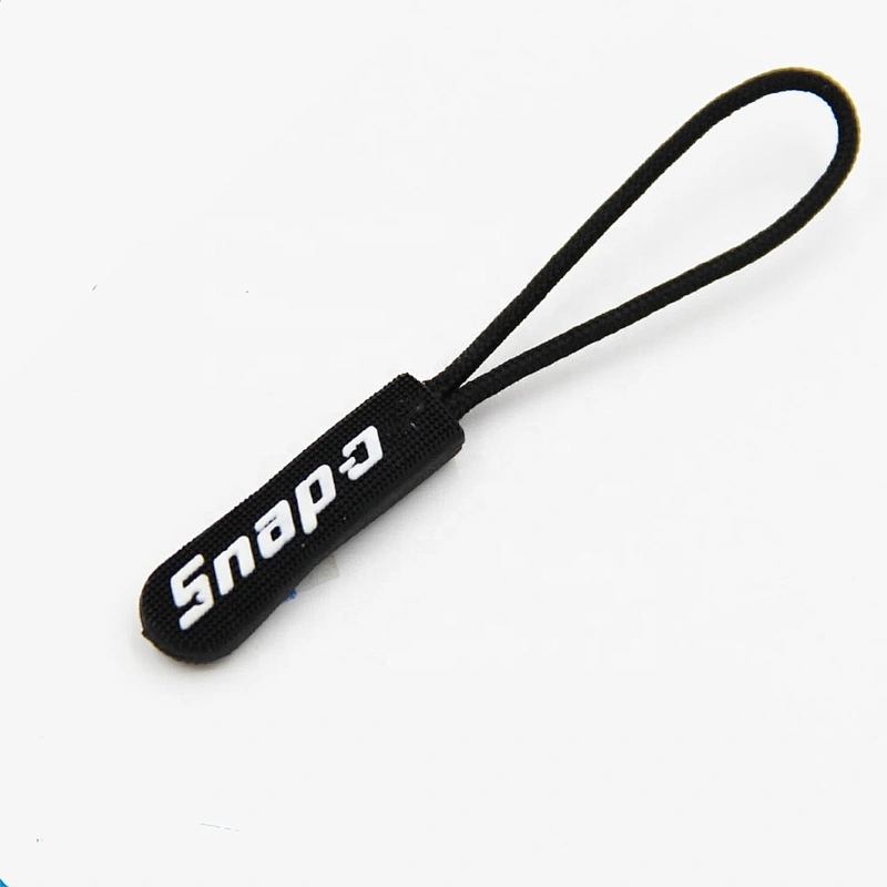 OEM / ODM Moulding Zipper Puller embossed zip lock string