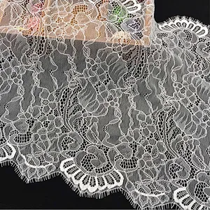 Fashion hot sale 32*300cm 100%  nylon french eyelash lace trim