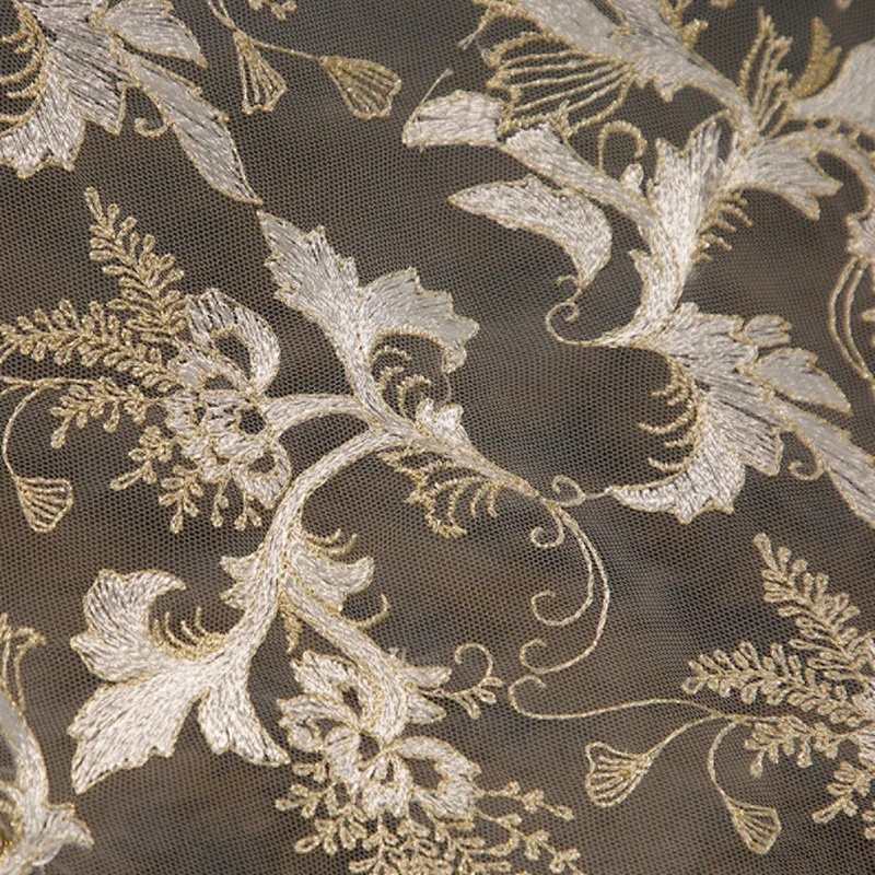 2019 african mesh net embroidery sequins tulle lace fabric