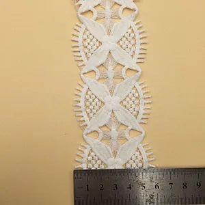 Factory Directly Provide African Flower Polyester Chemical  lace For Women Wedding Dress Lace