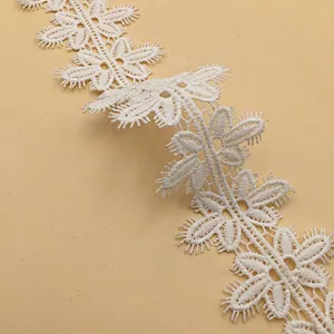 OEM Custom Polyester Cotton African French Chemical Embroidered Lace Trim