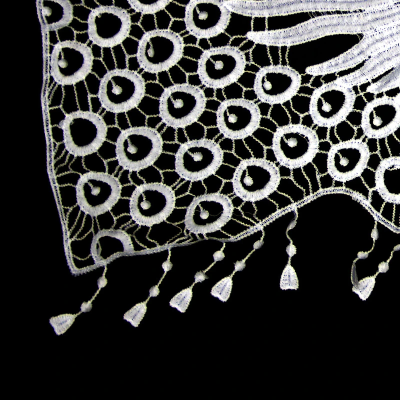 30cm Spring Style Embroidery Milk Yarn Butterfly Pattern Collar Lace with Tassels