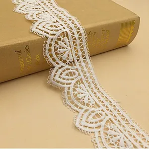 african 5.5 cm polyester chemical embroidery lace wavy lace trim