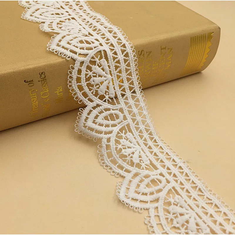 african 5.5 cm polyester chemical embroidery lace wavy lace trim