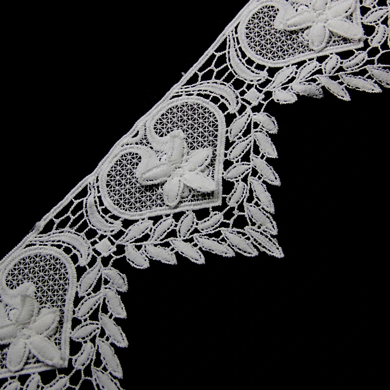 7.5cm  100% Polyester Chemical Embroidery Lace Fabric