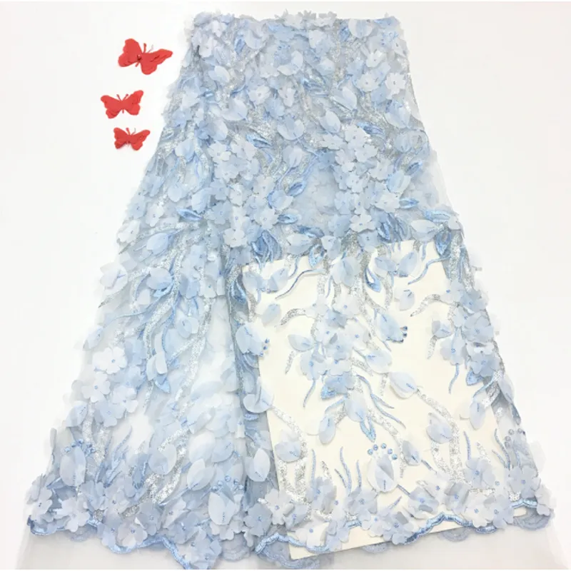2019 hot selling fashion applique mesh lace fabric wedding dress fabric