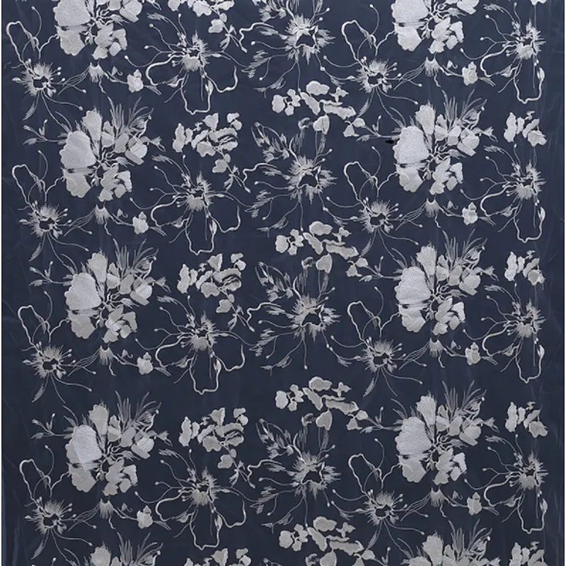Wedding Malaysia french 3d flowers decorations mesh net design embroidery lace fabric for wedding dress