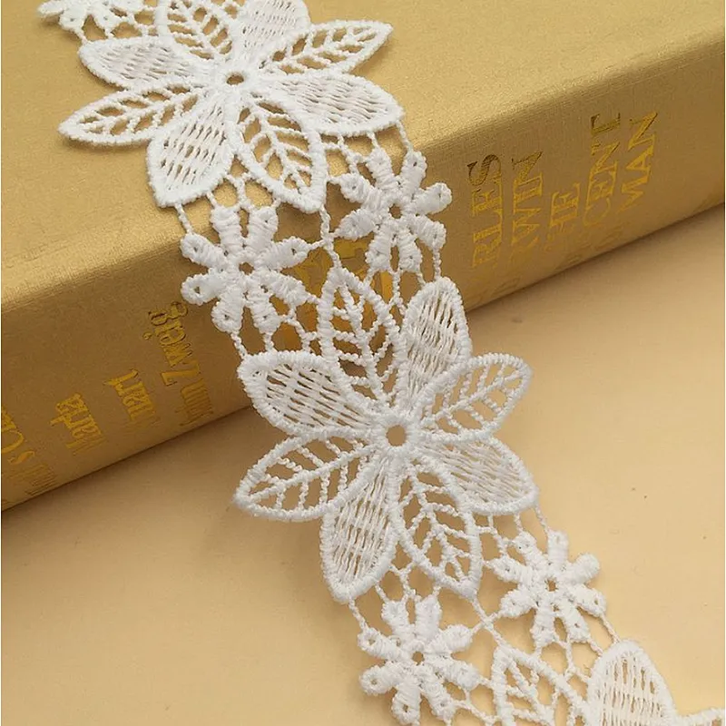 cotton embroidery bridal lace trim water soluble embroidered chemical lace trimming embroidery lace