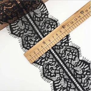 Fashion hot sale 10*300cm 100%  nylon french eyelash lace trim