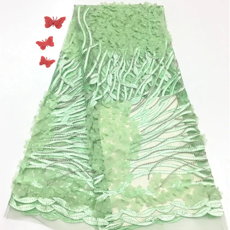 2019 Beautiful French Bridal Lace Fabric Embroidered French Lace Fabrics With Beads