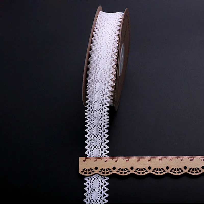 Factory direct sale stock african 2cm cotton  lace trim cotton ribbon for home textile