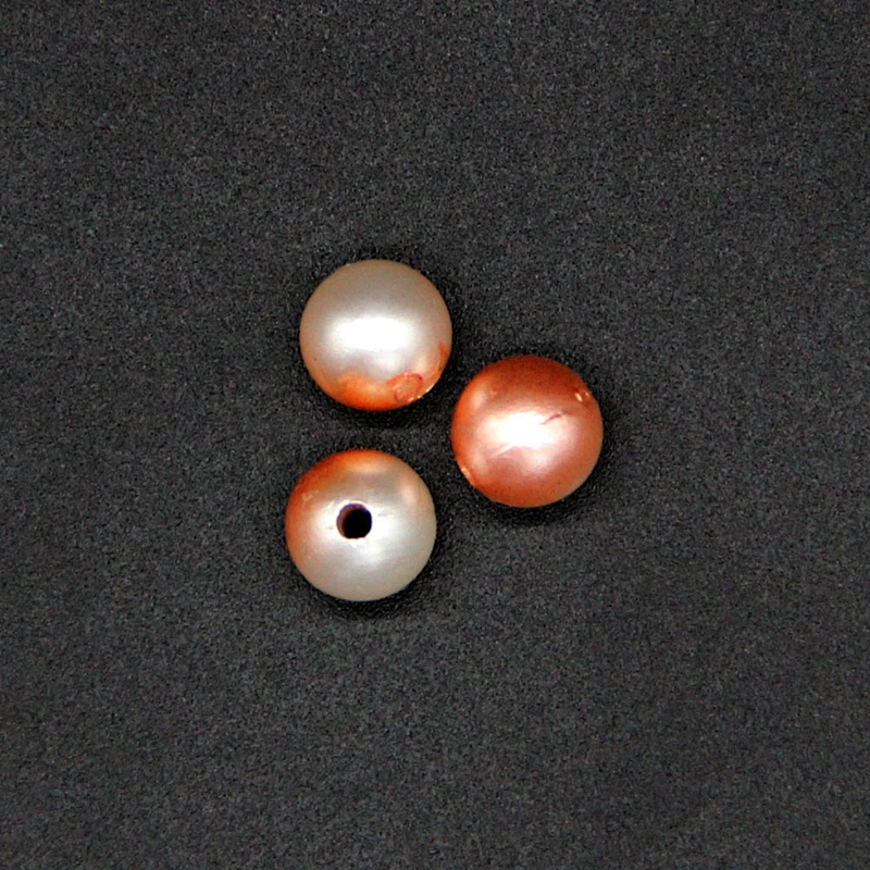 Mixed Red and White Colors Dyeing Round 8mm Plastic Pearl Beads
