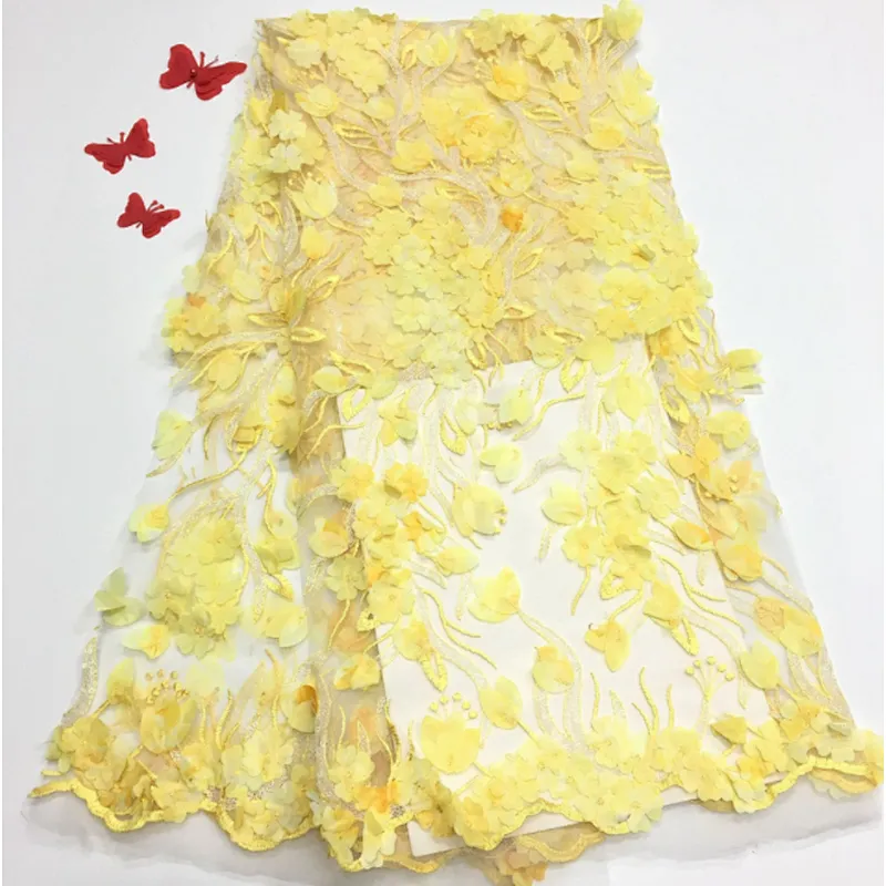 2019 haigh quality peach 3d flower french embroidered tulle wedding beaded lace fabric