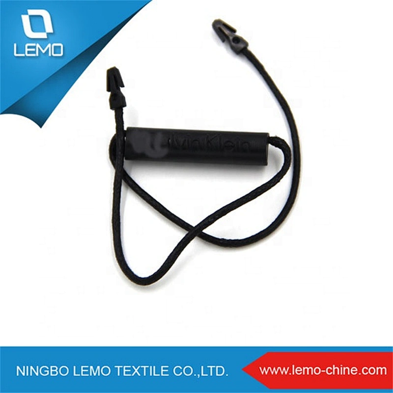 Garments Black Elastic String hang tags design plastic