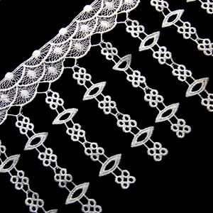 7.5cm  100% Polyester Chemical Embroidery  Lace Dress Fabric