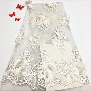 2019 high quality 3d lace fabric tulle embroidered fabric