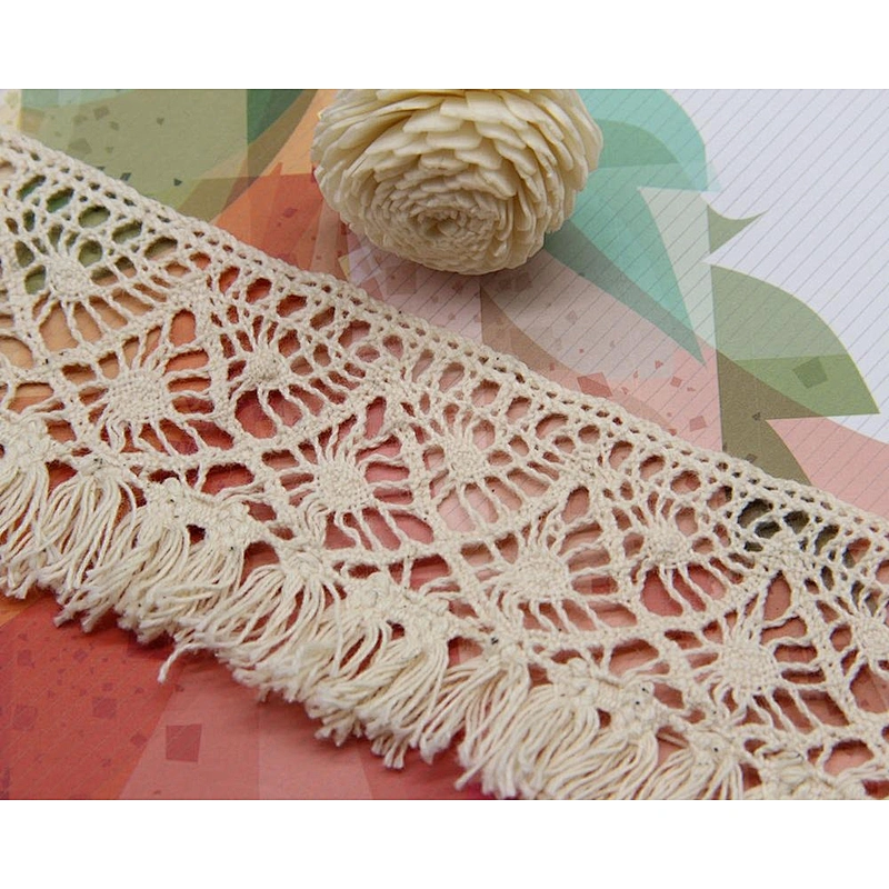 5.5cm High Quality Eco-friendly Factory Price 100% Cotton Crochet Lace Trim