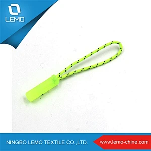 Long Embossed Rubber Locking Zipper Puller With String