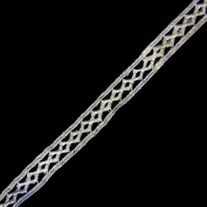 1.5cm Clear Crossover Lines Pattern Chemical Milk Yarn Lace