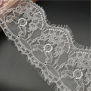 Fashion hot sale 15*300cm 100%  nylon french eyelash lace trim