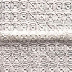 133CM Free Sample  100% Cotton Swiss Voile Guipure  Embroidery Lace Fabric